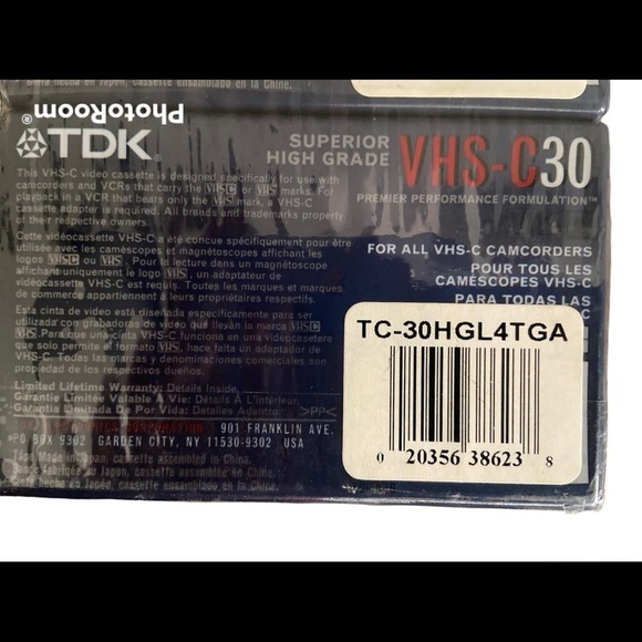 TDK VHS-C Cassette Tapes Pack of 4 NEW - Picture 3 of 4